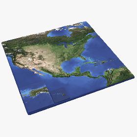 USA 3D Map with Alaska Hawaii 3D model